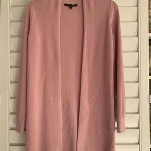 Women's Pink Open Front Tunic length Cardigan Sweater
